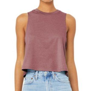 NEW Women's Mauve Crop Racer Back Tank Top